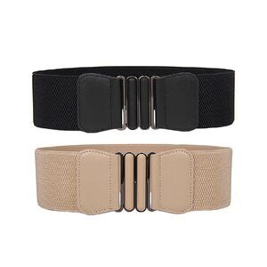 9956 3 Pack Women's Elastic Wide Stretchy Waist Cinch Belt Waistband